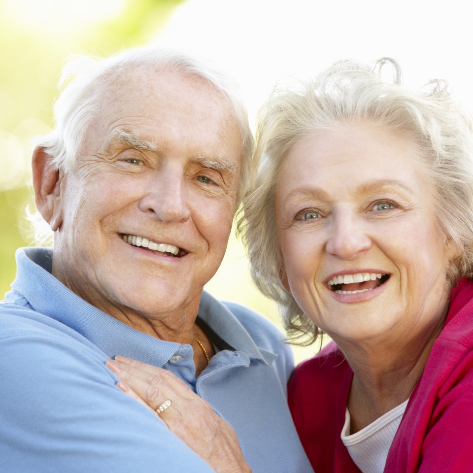 Senior couple in park